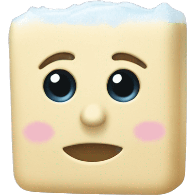 Anthropomorphic bar soap long eyelashes  emoji