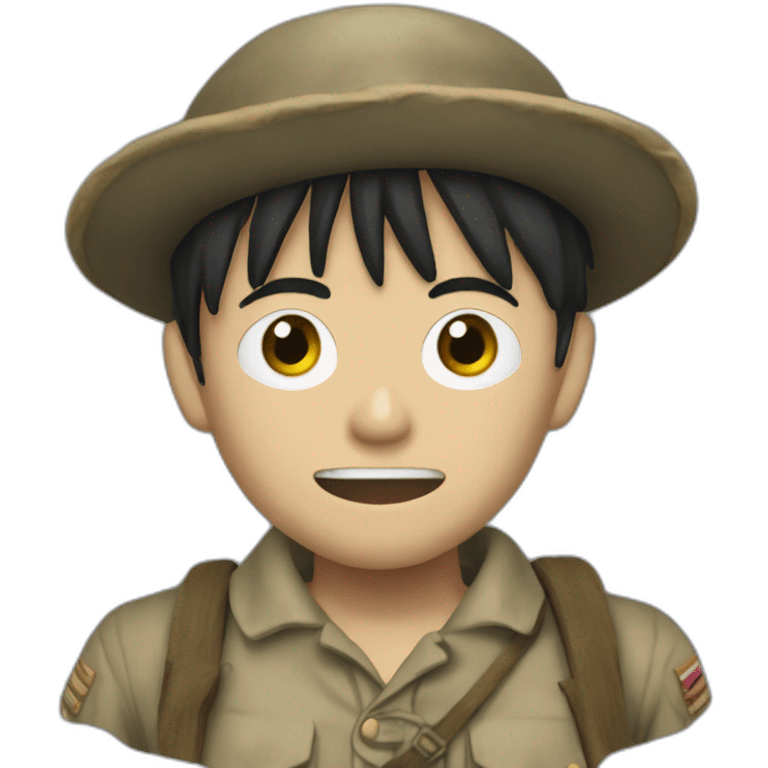 luffy in the trenches in world war 1 emoji