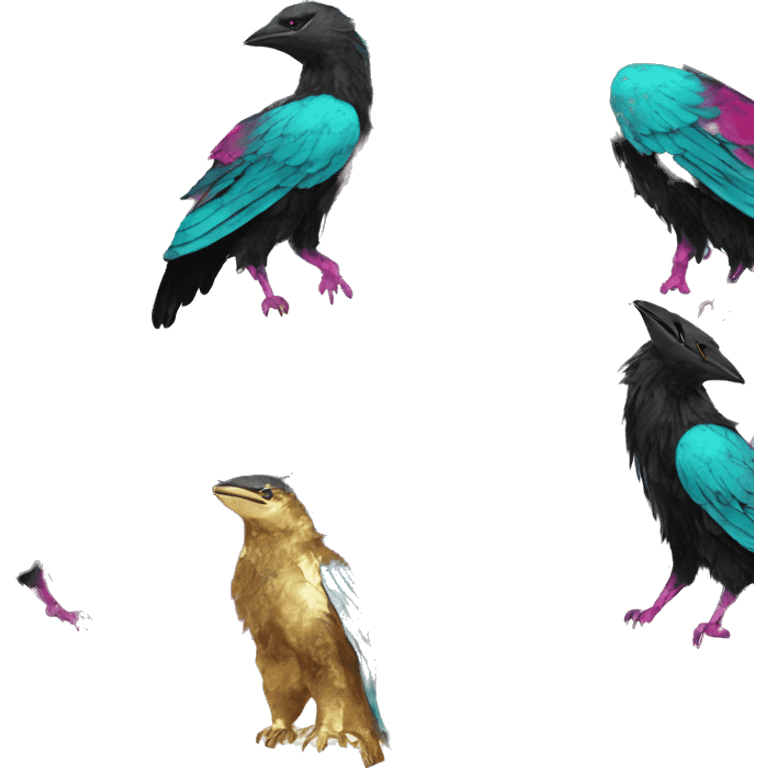 Dark black Beige cyan Pink magenta burgundy maroon cyan beige gray coyote black stripes wearing gold jewellery gold piercings gold gilded vintage watercolour tie dye black raven wings emoji