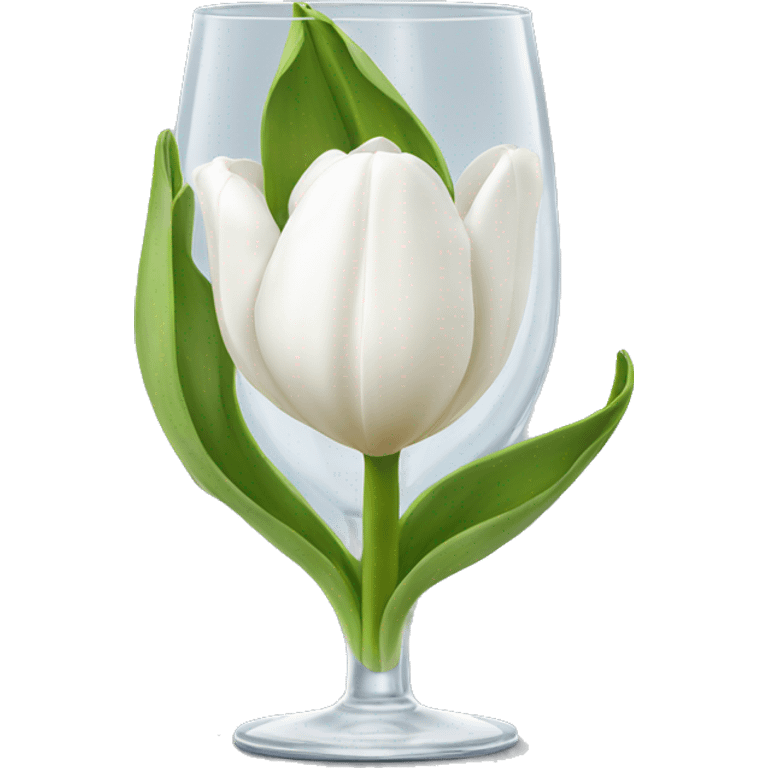 A white tulip in a glass cup emoji