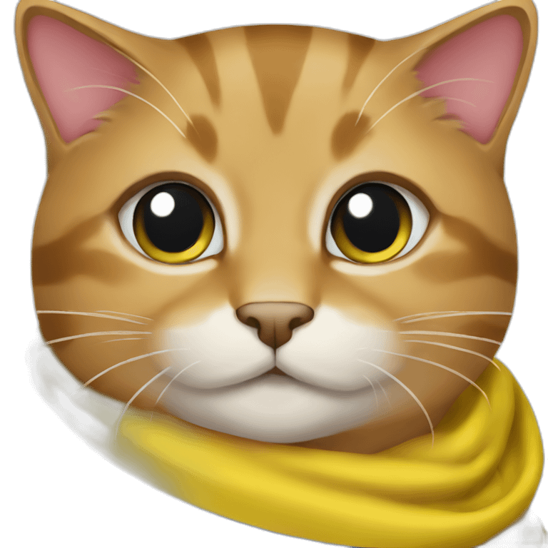 Stray-caramel-cat-wearing-scarf-with-brazilian-flag emoji