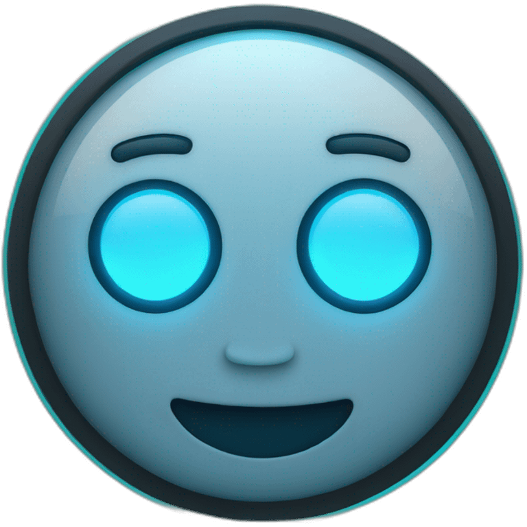 Android logo mit blauen neon licht emoji