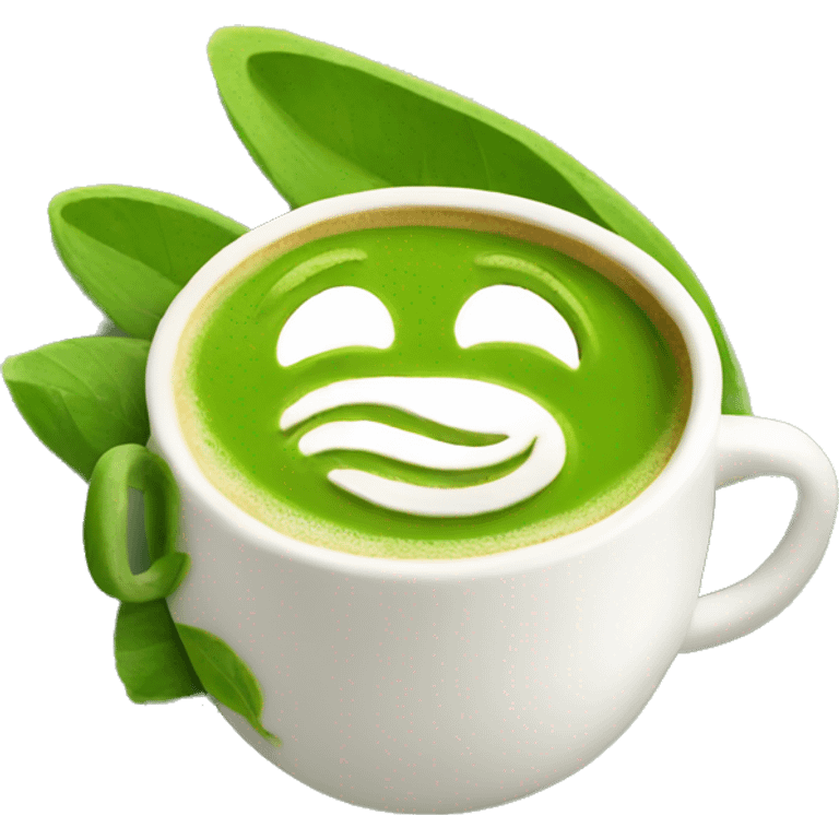 Matcha with latte art emoji