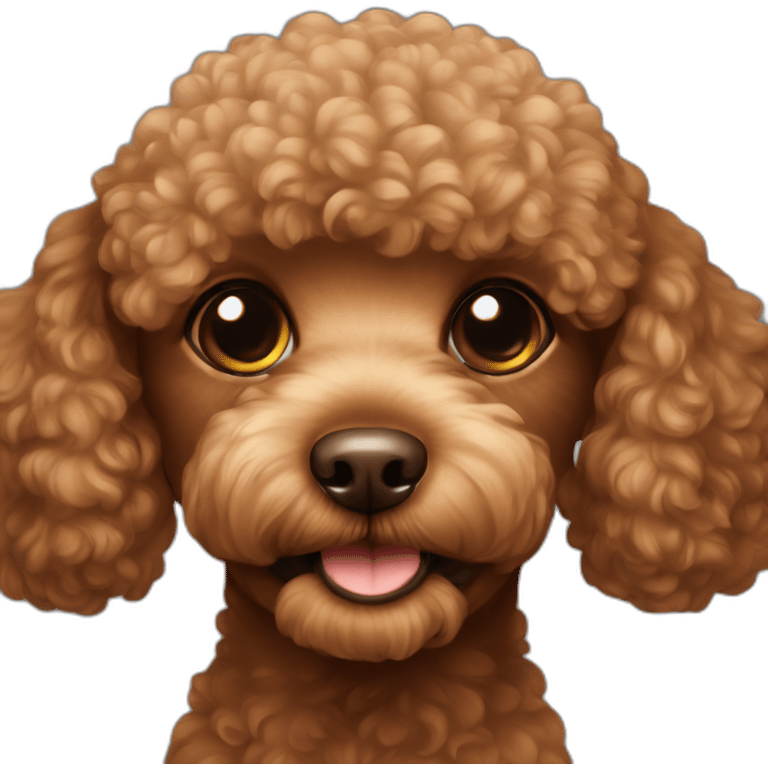 brown toy poodle head emoji