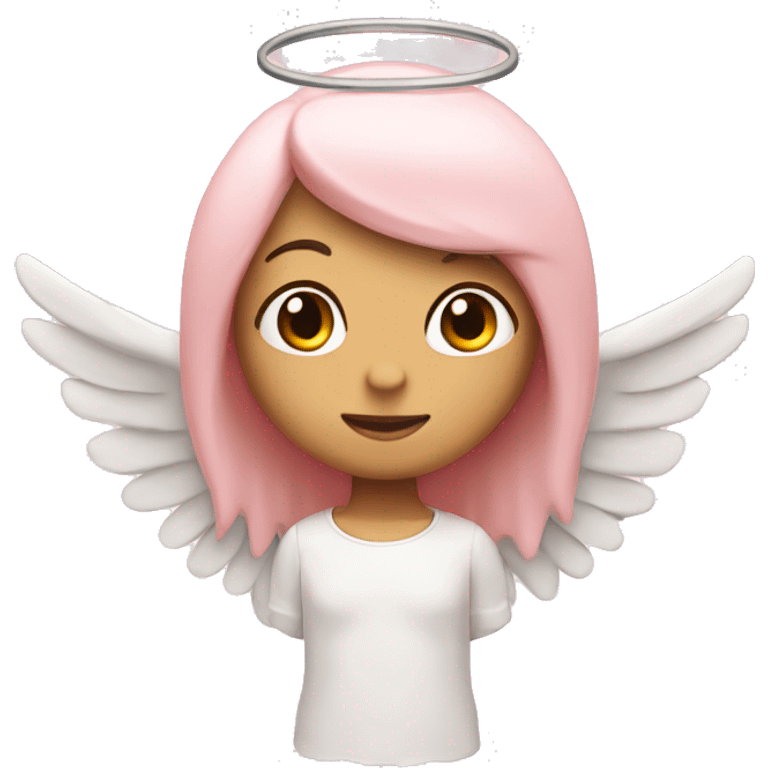 Light pink star with white angel wings emoji