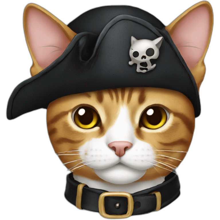 Pirate cat with earrig and eyepatch emoji