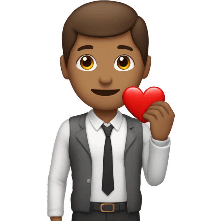 persona con un corazón en las mano emoji