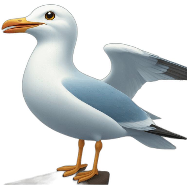 Flying Light blue sea bird seagull emoji