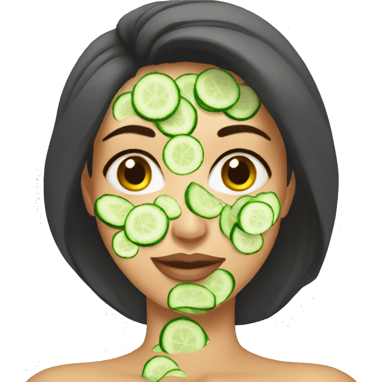 woman facial cucumber spa emoji