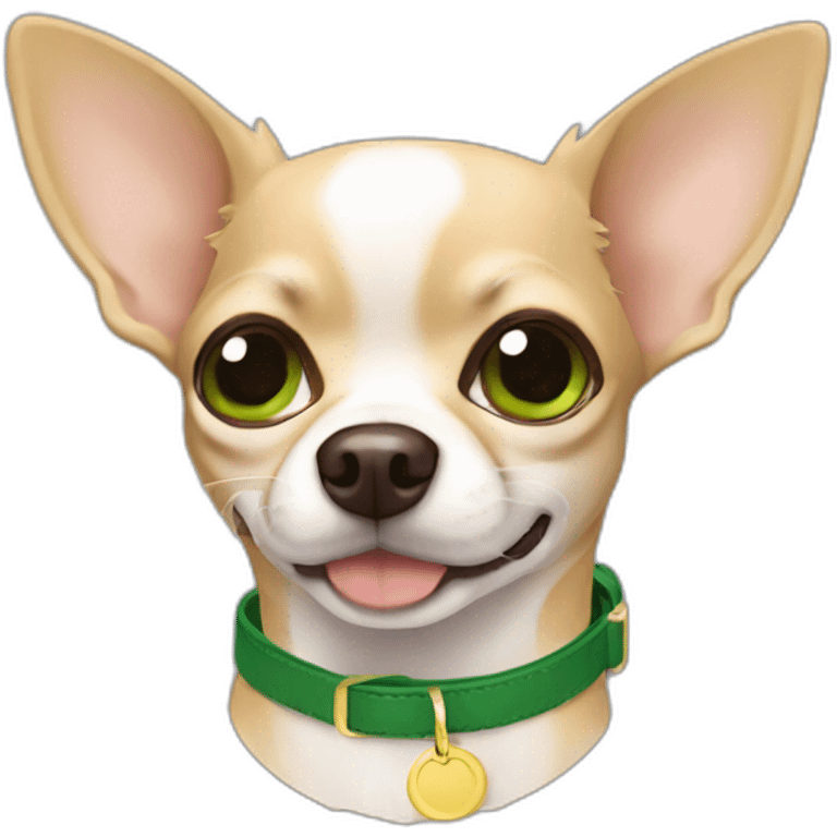 Chihuahua with green olive collar emoji