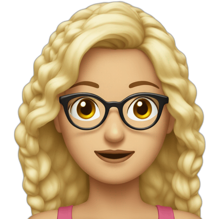 Edilma rubia crespa y con gafas emoji