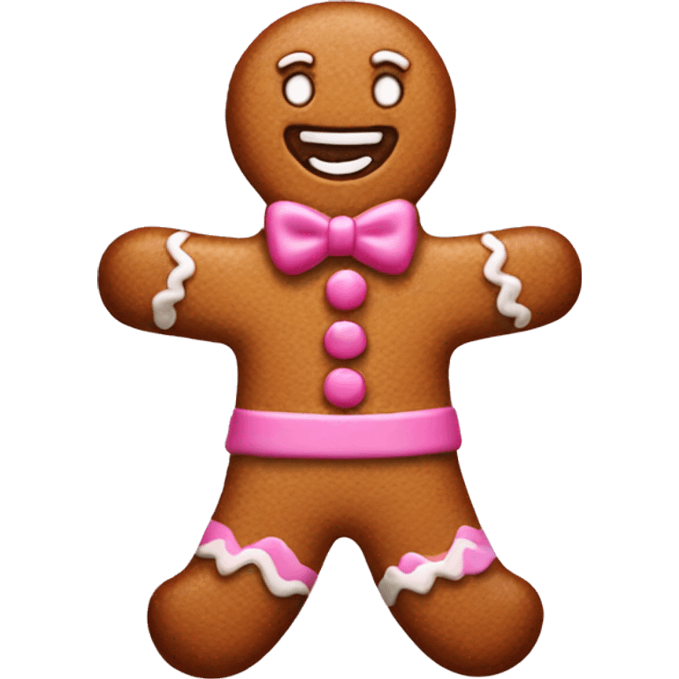 Pink gingerbread man emoji