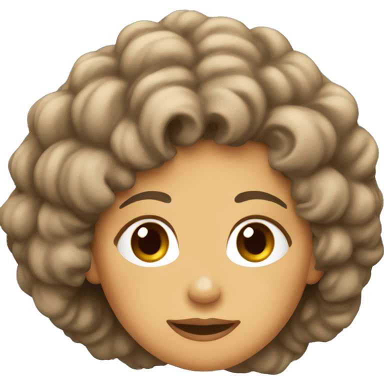 Mujer castaña pelo rizado  emoji