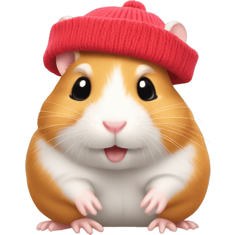 hamster wearing beanie emoji