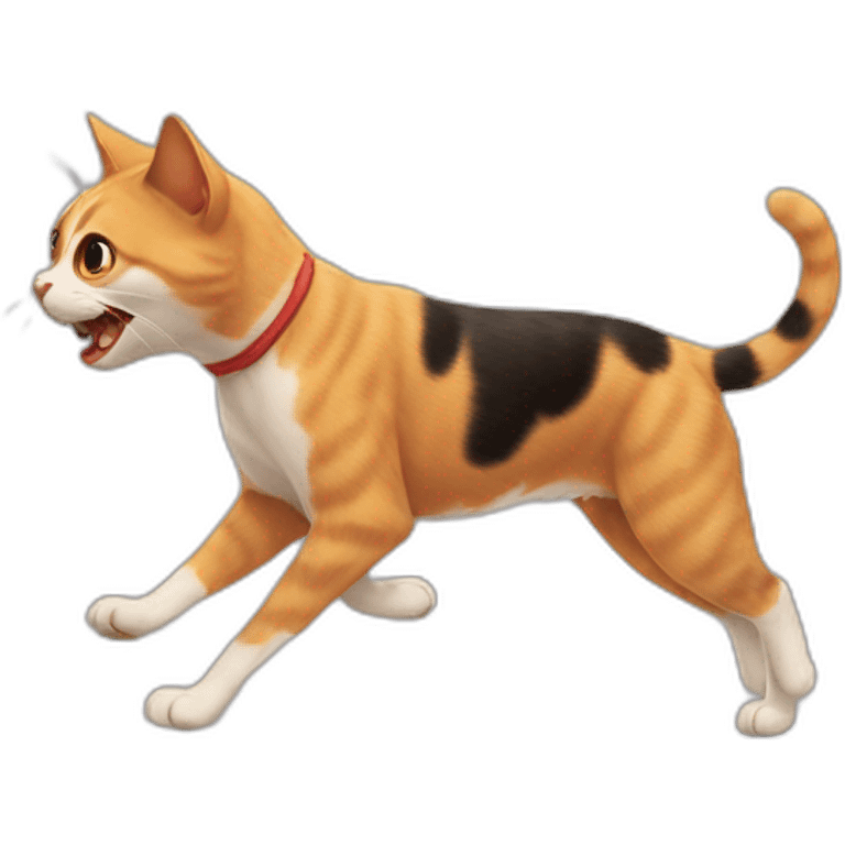 cat running away from dog emoji