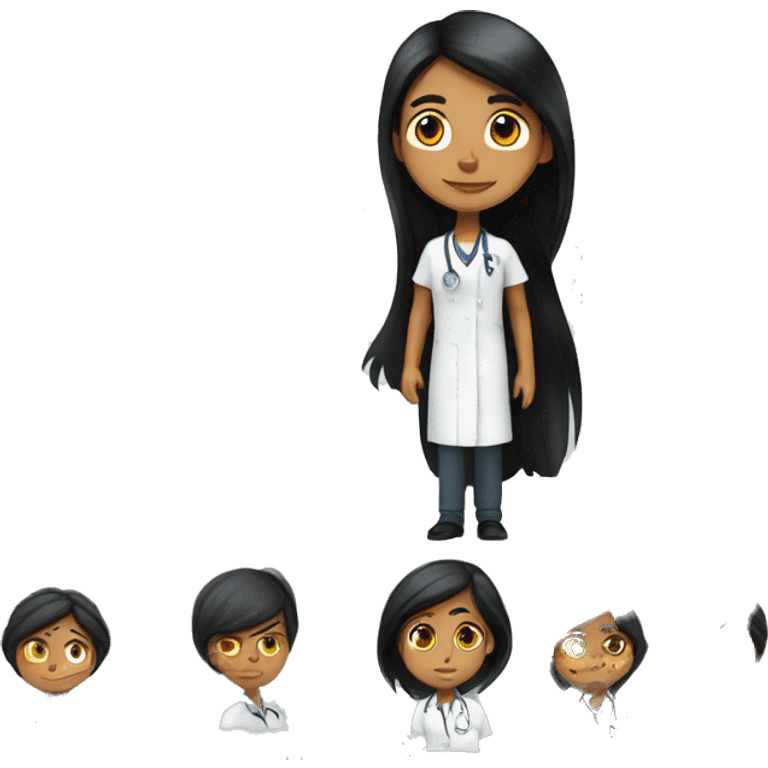 Indian woman with long black hair who lives in the uk brown eyes and is 22 children’s nurse  emoji