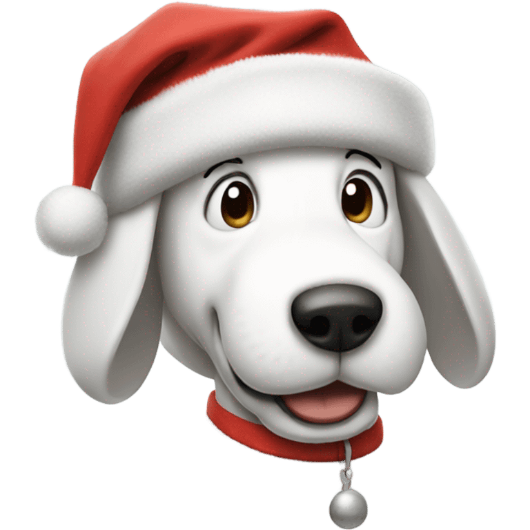 Snoopy with a Santa hat emoji