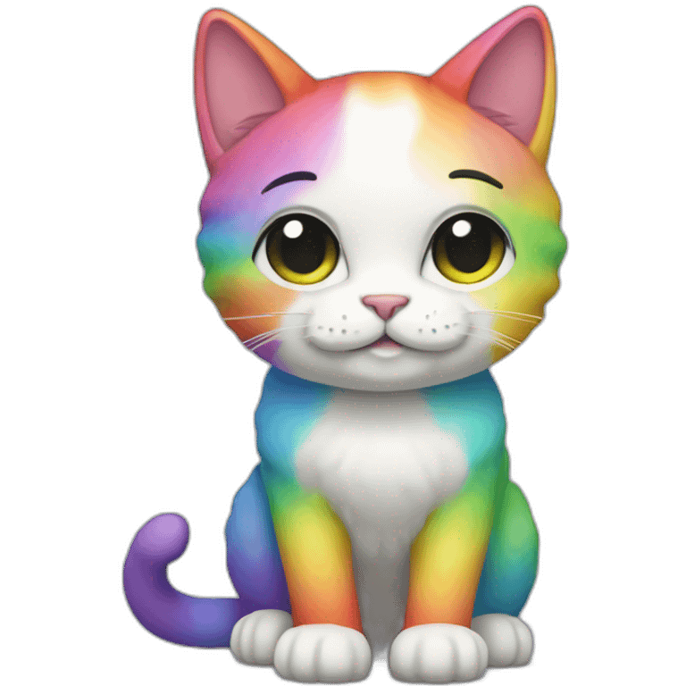 Rainbow Cat Full Body emoji