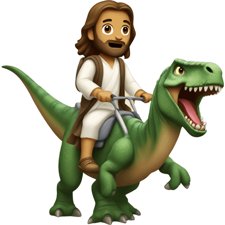 Jesus riding a dinosaur  emoji