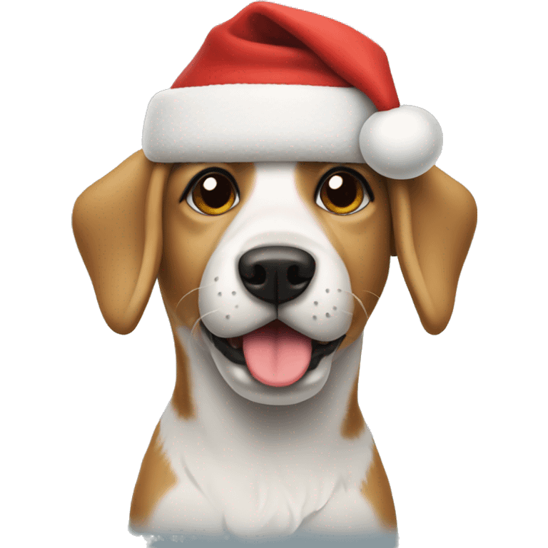 dog wearing santa hat and sweater emoji