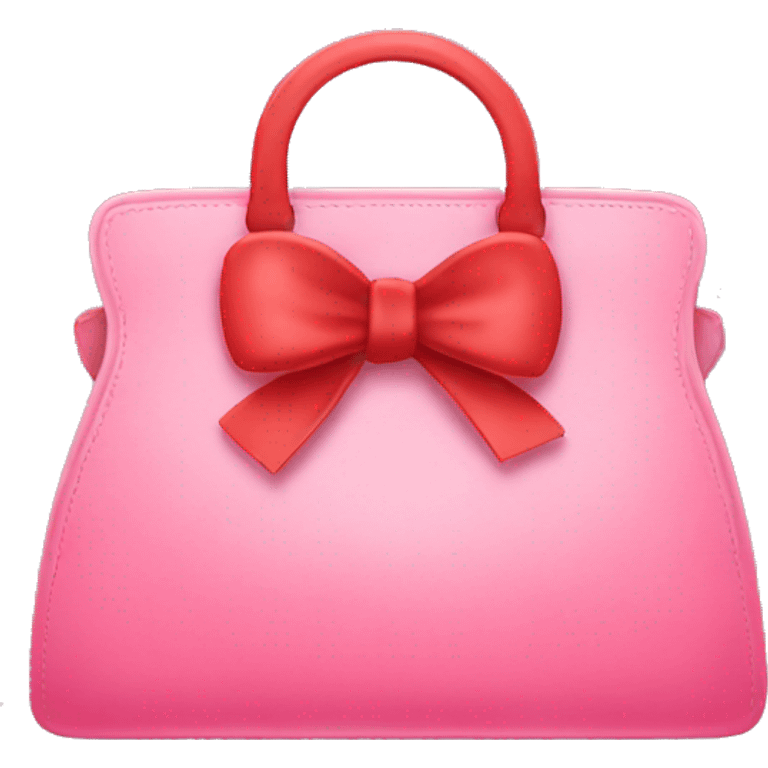 A pink handbag with a red bow emoji