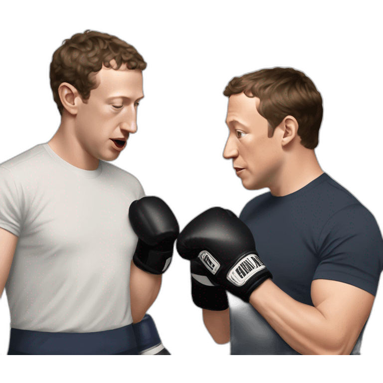 mark zuckerberg peleando en boxeo con Elon Musk emoji