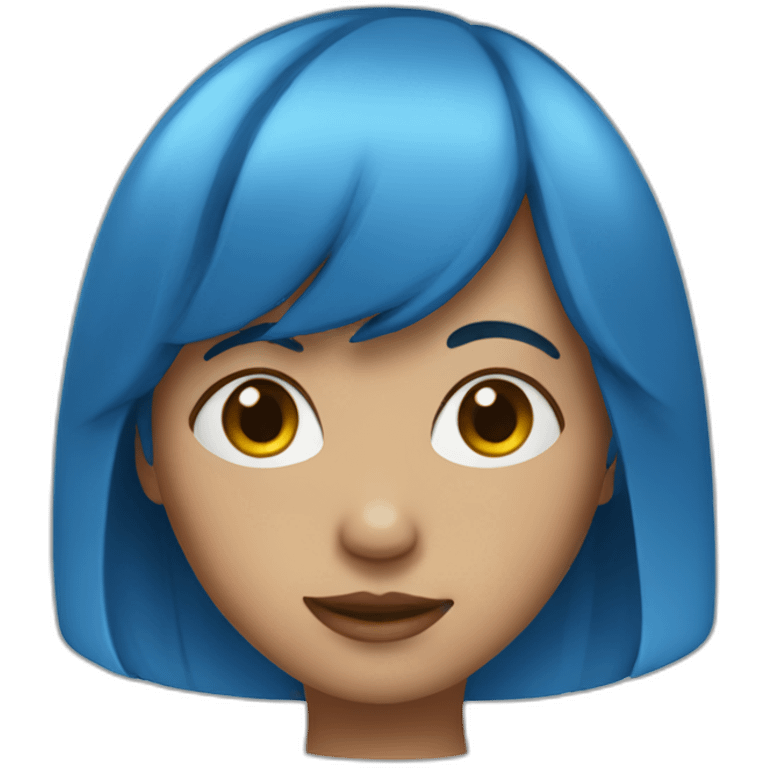 A girl with blue hair  emoji