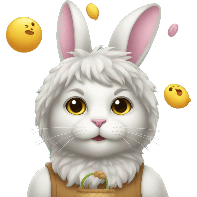 bunny with cat fantasy emoji