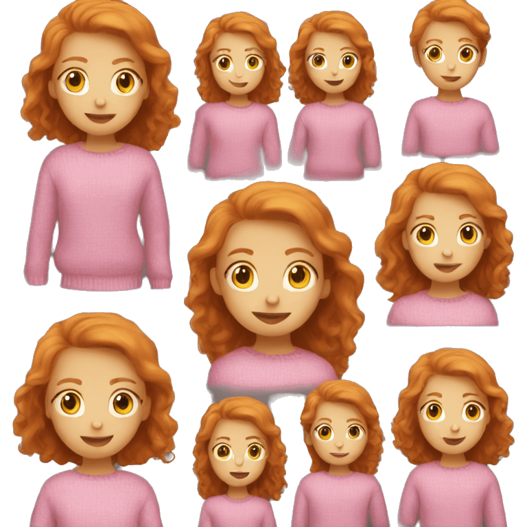 ginger girl with pink sweater  emoji