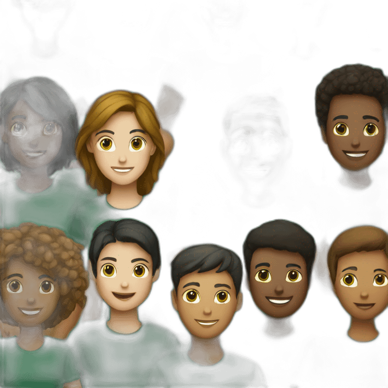 Student team with dark green T-shirt  emoji