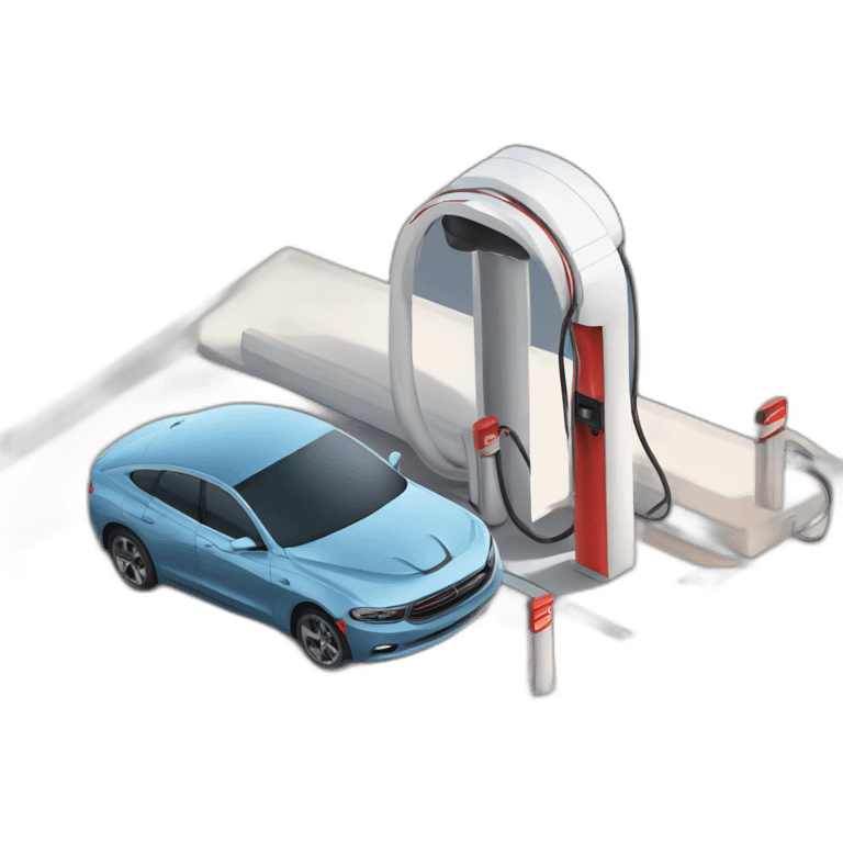 Car charging at supercharger emoji