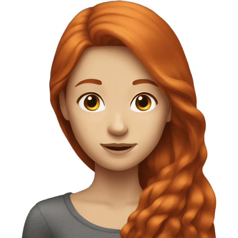 Redhead girl with long hair emoji