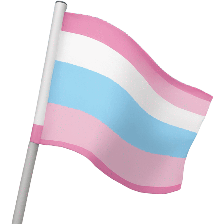 transgender pride flag with five horizontal stripes: light blue, pink, white, pink, and light blue emoji