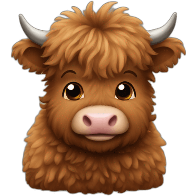 brown fluffy baby scottish cow emoji