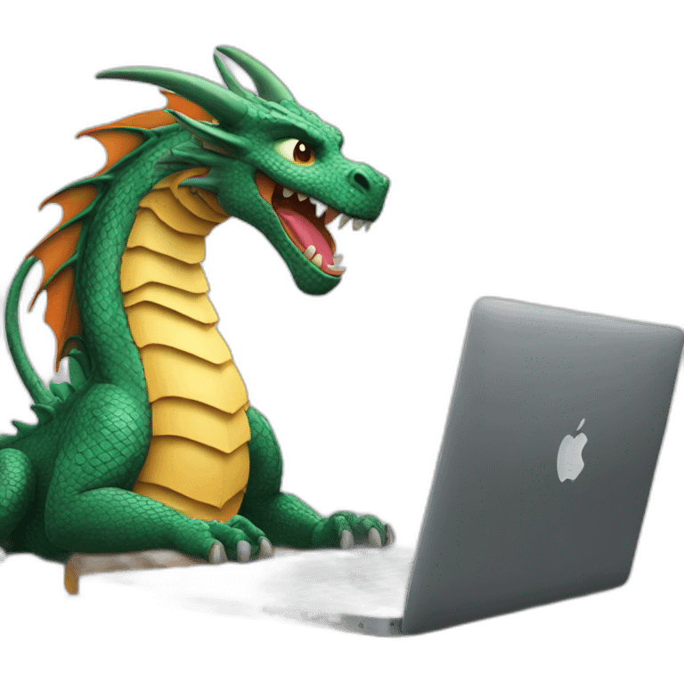 dragon with a mac book pro emoji