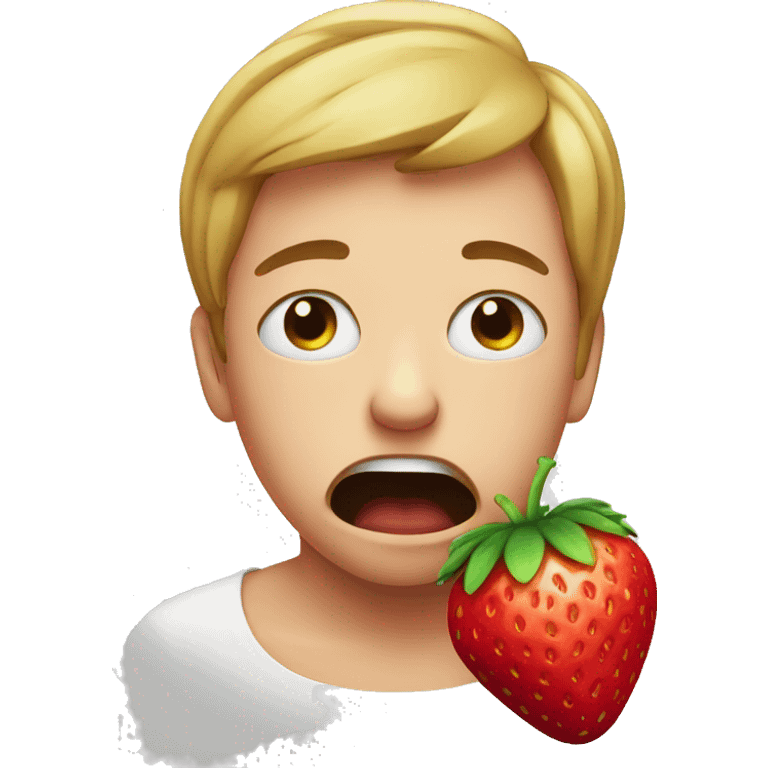 crying strawberry emoji