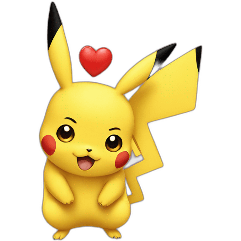 Pikachu, avec un cœur emoji