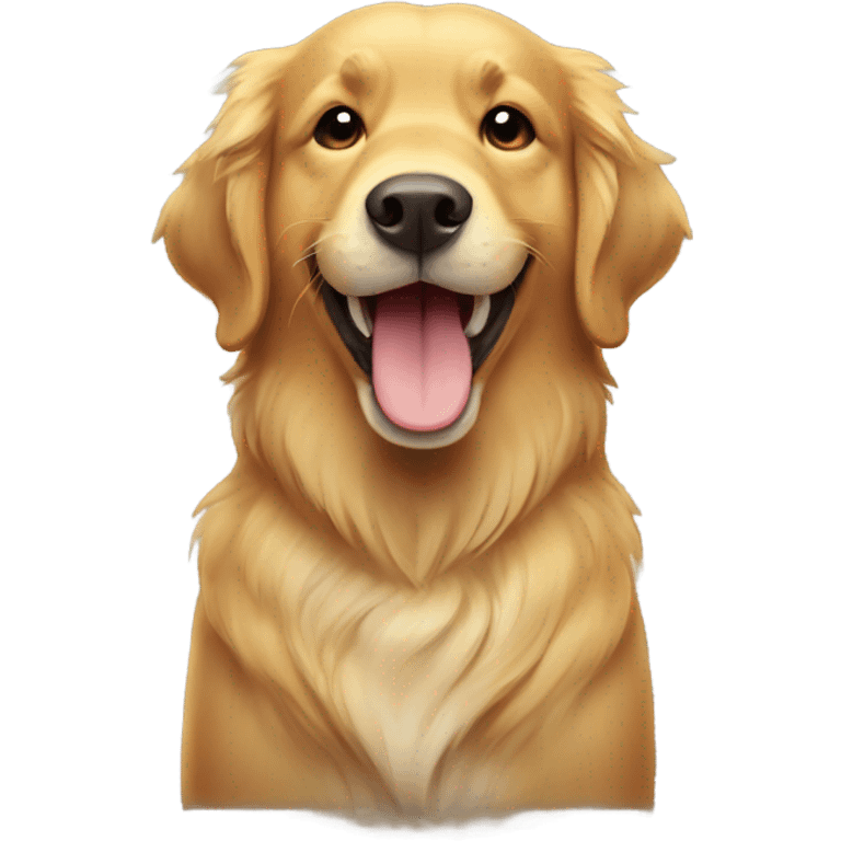 golden retriever smile with thumbs up emoji