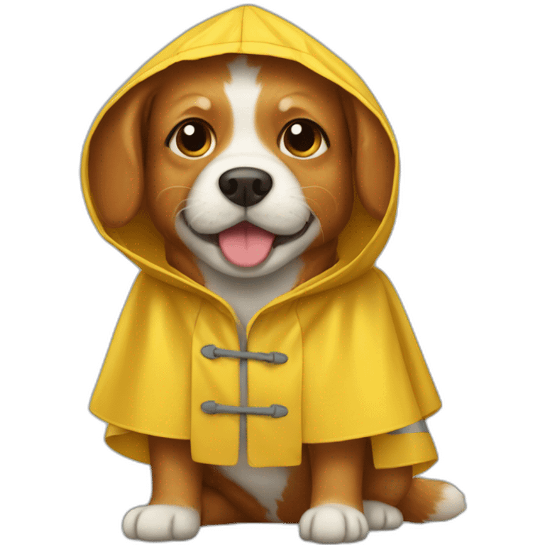 Ginger dog with raincoat emoji