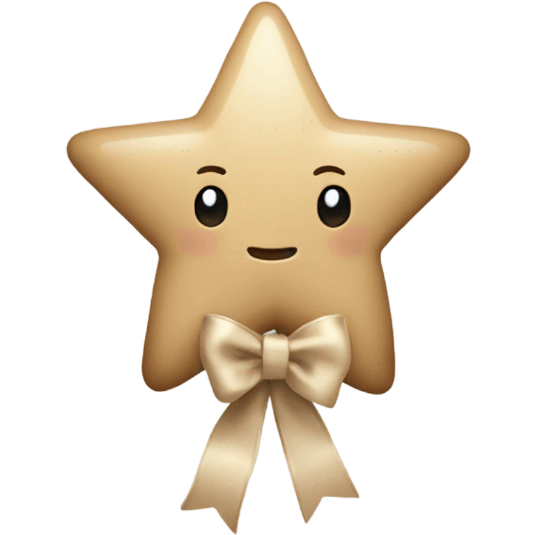 beige star with beige bow emoji