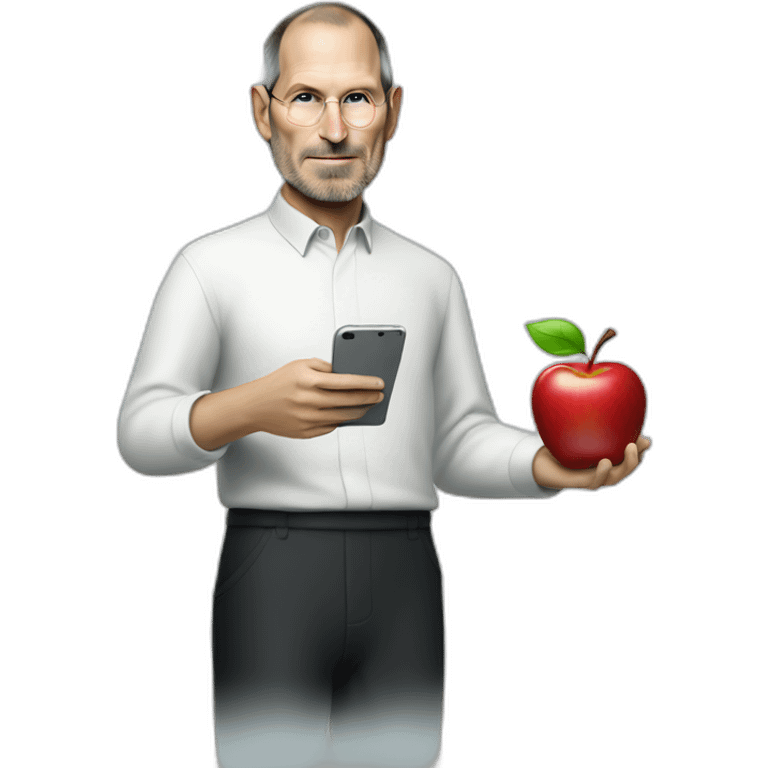 Steve Jobs with apple in hand emoji