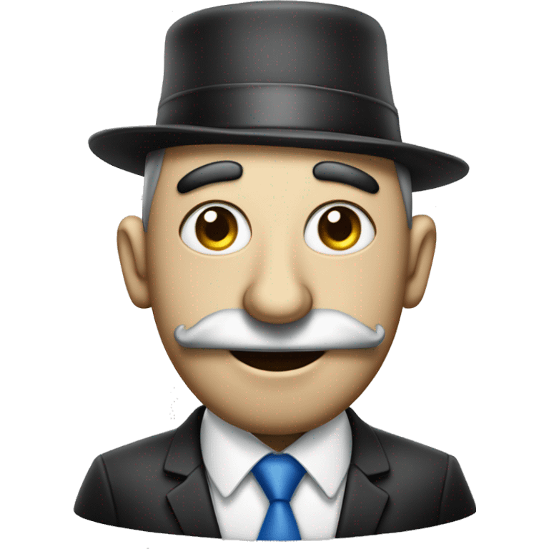 Short greedy banker with giant nose and Kippah standing near Israeli flag emoji