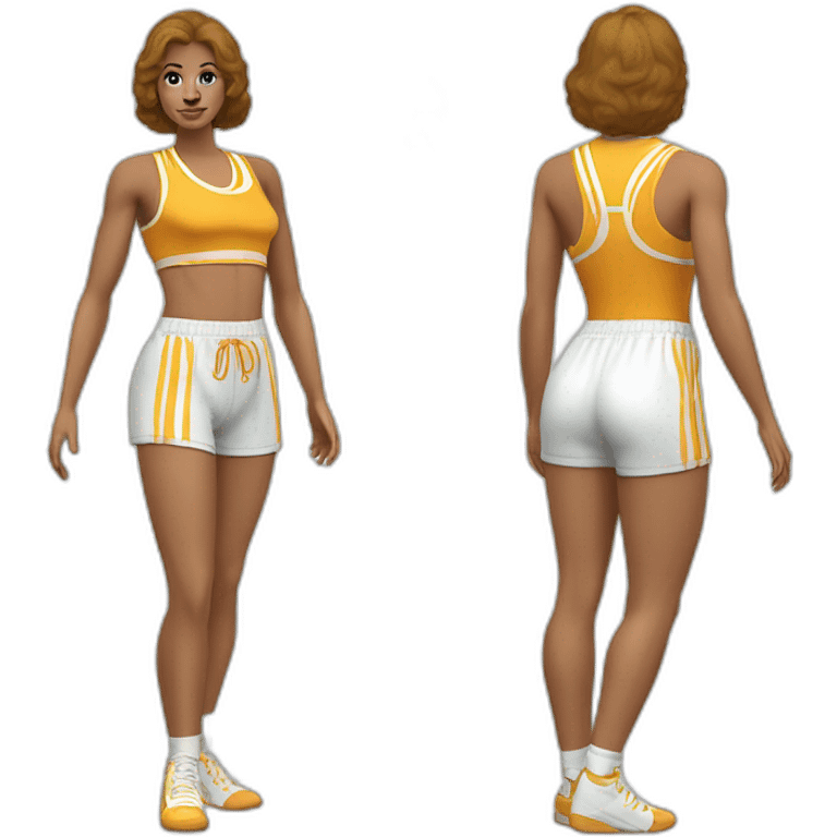 retro 70s gym clothes for a modern white uni student emoji