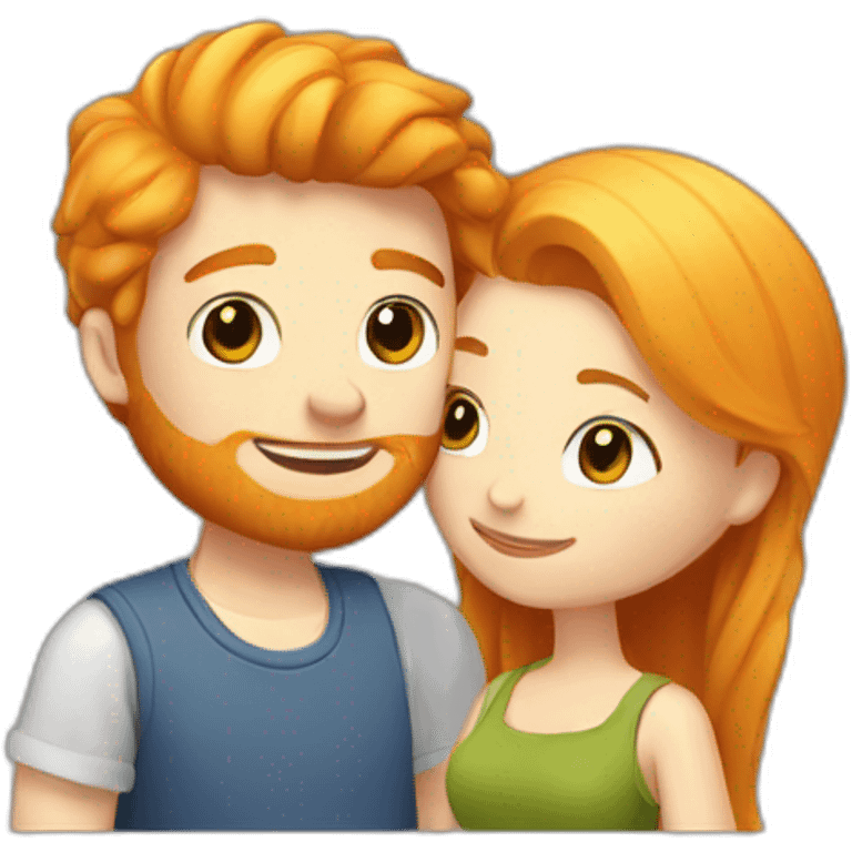 Romance between a ginger girl and blonde guy emoji