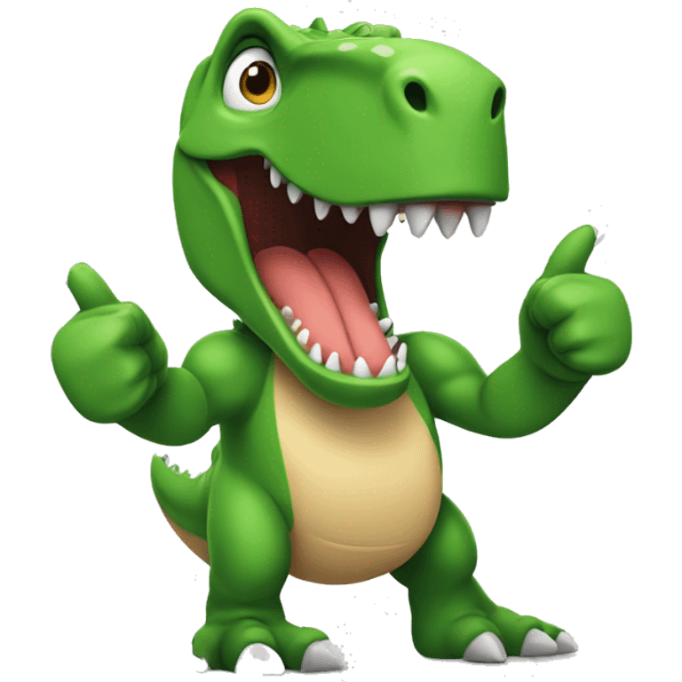 tyrannosaurus showing thumbs up emoji