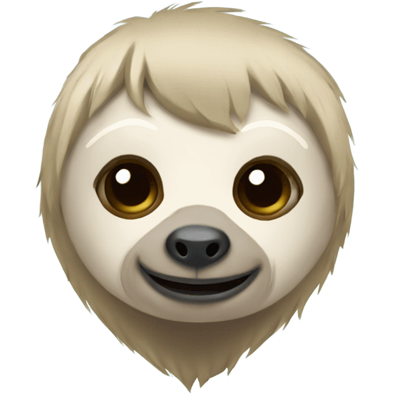 Blonde sloth with blue eyes on toilet emoji