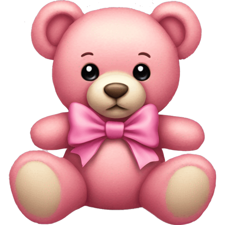 pink teddy bear with bow  emoji