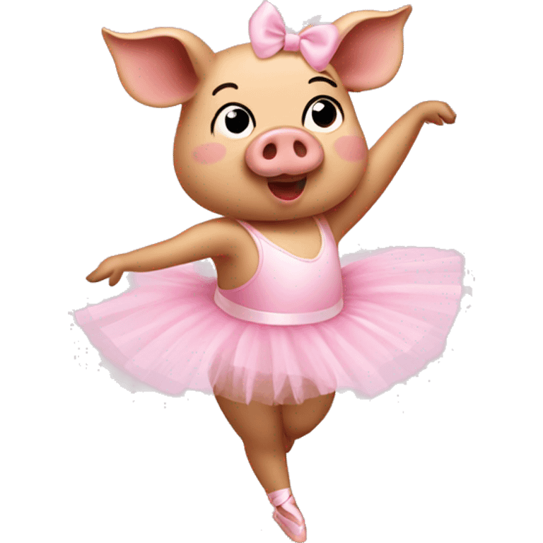 pig wearing a ballerina tutu and dancing emoji