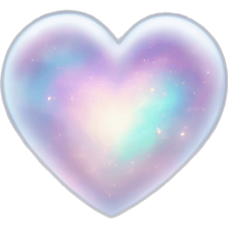 Pastel White iridescent nebula heart emoji