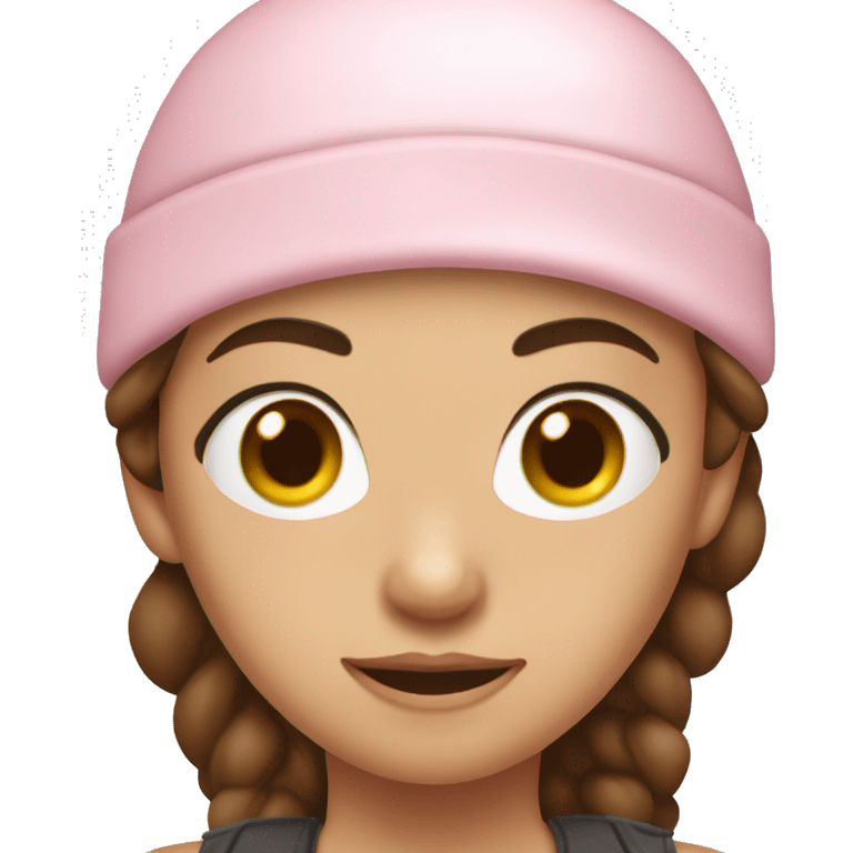 Light pink girl robber brown hair, bow on head emoji